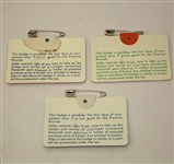 Lot of Three Masters Tournament Badges - 1976, 1977, & 1979