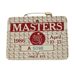 1986 Masters Tournament Badge - #A5090