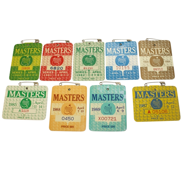 1980-1989 Masters Tournament Badges - No 1986