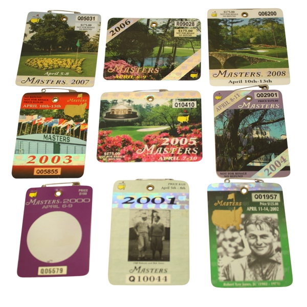 2000-2008 Masters Tournament Badges