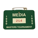 1990 Masters Tournament Media Badge #214-Nick Faldos 2nd Masters win