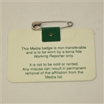 1990 Masters Tournament Media Badge #214-Nick Faldo's 2nd Masters win