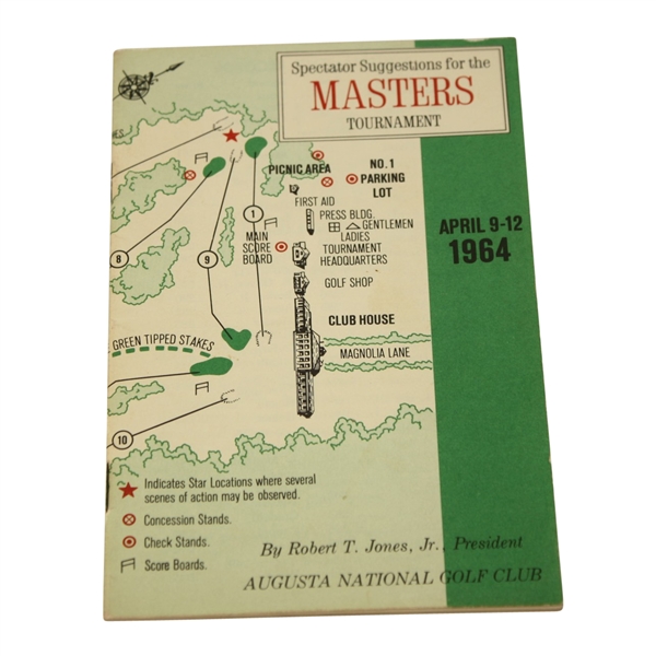 1964 Masters Tournament Spectator Guide - 1964 Masters Tournament Spectator Guide - Palmers 4th Masters Victory