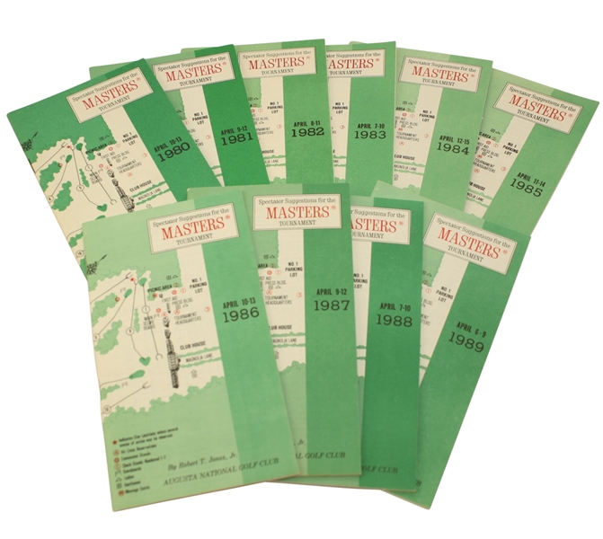 1980-1989 Masters Tournament Spectator Guides