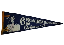 Vintage 1962 U.S Open Pennant - Oakmont - Nicklaus/Palmer