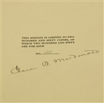 'Scotland's Gift. Golf. Reminiscences 1872–1927' by Signed Ltd Ed. 30/260 Charles Blair Macdonald