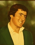 Seve Ballesteros Original Oil Painting Hung at Green Jacket Restaurant In Augusta