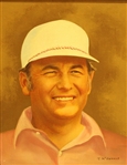 Billy Casper Original Oil Painting Hung at Green Jacket Restaurant In Augusta