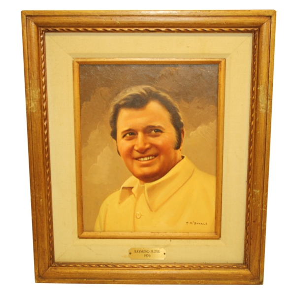 Ray Floyd Original Oil Painting Hung at Green Jacket Restaurant In Augusta