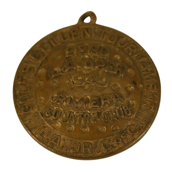 1949 LA Open (23rd) Bill Davis Contestant Badge at Riviera CC - Mangrum 1st of 4 Wins