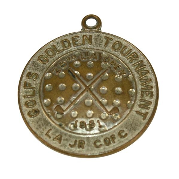 1951 LA Open(25th)Bill Davis Contestant Pin @ Riviera C.C.-Mangrum 2nd of 4 Wins