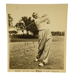 Vic Ghezzi Signed 8x10 Photo JSA COA