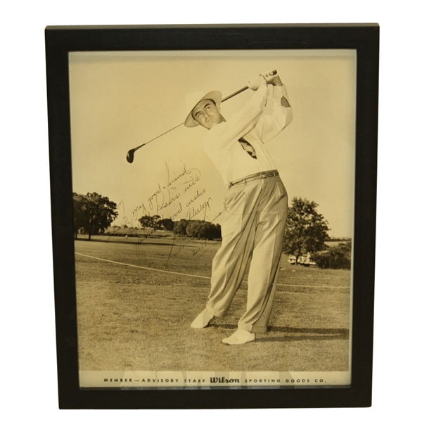Sam Snead Signed 8x10 B&W Wilson Advisory Staff Photo - Framed JSA COA