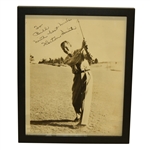 Horton Smith Signed 8x10 B&W Photo-1934 Masters Champ, HOF, D-1963- Framed JSA COA