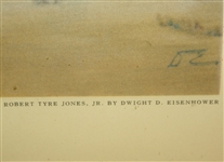 Original Print of Dwight Eisenhower's Painting of Bobby Jones-With Ike Thank You Note