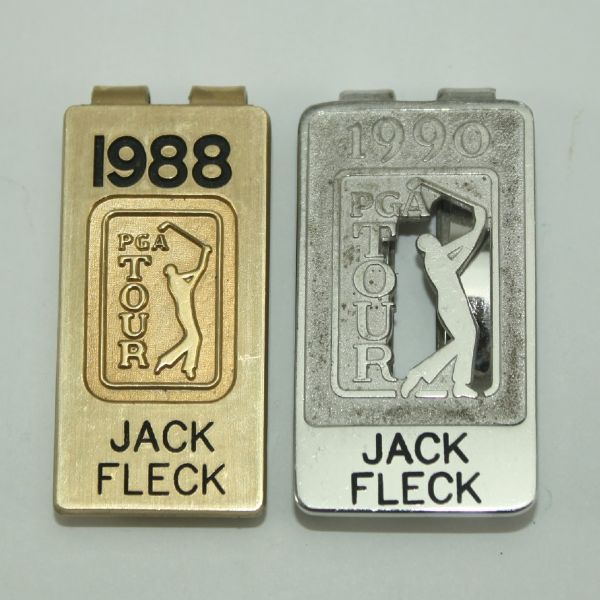 Jack Flecks 1988 and 1990 PGA Tour Money Clips