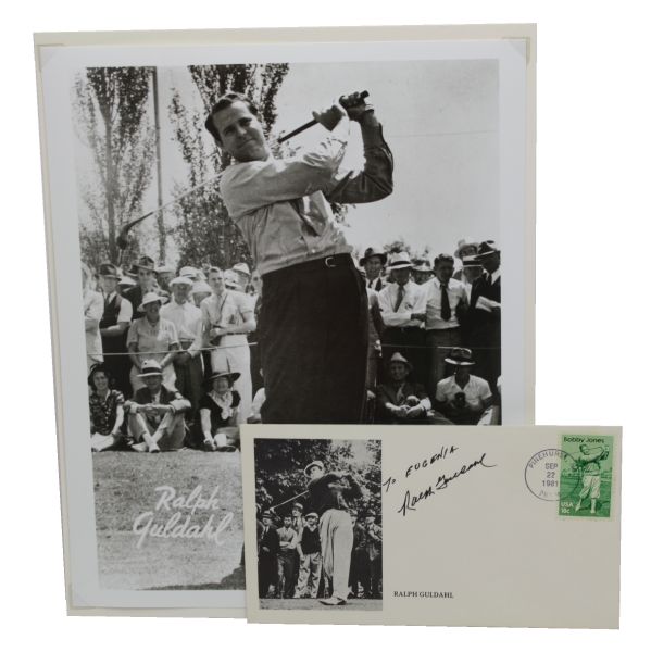 Ralph Guldahl Signed Cachet F.D.C. 1981 with Photo JSA COA