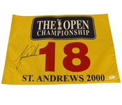 Tiger Woods Signed British Open St. Andrews 2000 Flag - Tiger Slam (2) JSA #X55833