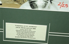 Jack Nicklaus 16x20 Framed British Open Display with 5lb RBS Note