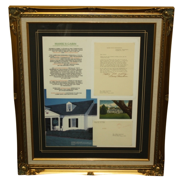 Mamie Eisenhower Signed Letter to Louise - Mamies Cabin - Framed JSA COA