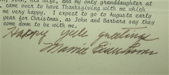 Mamie Eisenhower Signed Letter to Louise - Mamies Cabin - Framed JSA COA