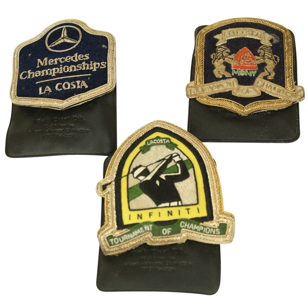 Lot of Three Pocket Crests - Infinity, Mercedes, and La Costa-Gifts to Past Years Tour Winners