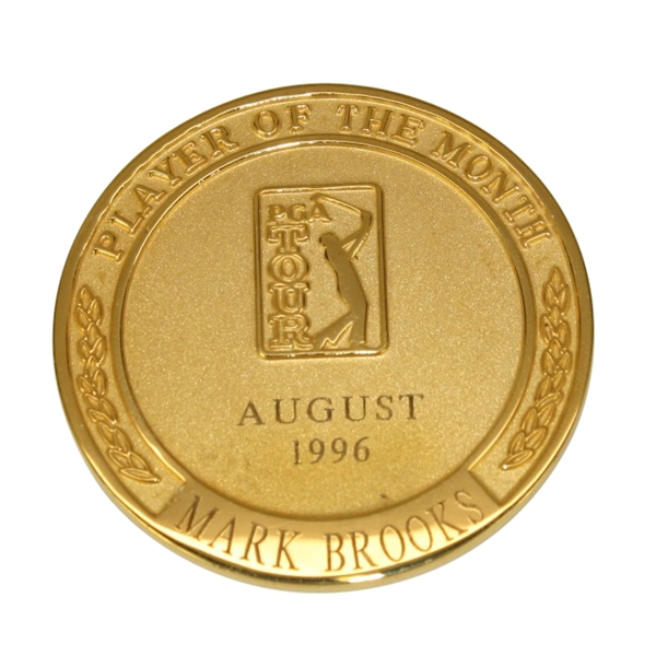 Mark Brooks PGA Tour Player of the Month Gold Plated Medal - August 1996 