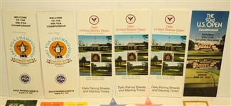 Miscellaneous Lot of Major Tickets, Pairing Sheets, and Guides - US Open, PGA, and The Open