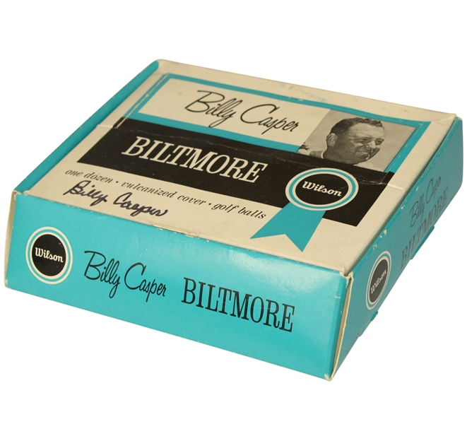 Nine Billy Casper Signed Wilson BiltmoreGolf Balls plus Signed Box JSA COA