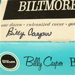 Nine Billy Casper Signed Wilson BiltmoreGolf Balls plus Signed Box JSA COA