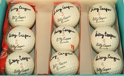Nine Billy Casper Signed Wilson BiltmoreGolf Balls plus Signed Box JSA COA
