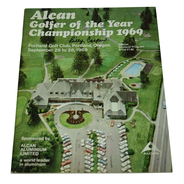 Billy Casper Signed Alcan Golfer of The Year Championship 1969 Program JSA COA