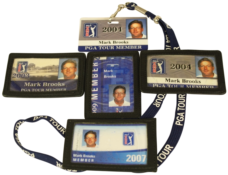 Mark Brooks PGA Tour ID Cards - 2003, 2004(x2), 2007, and 2009