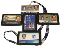 Mark Brooks PGA Tour ID Cards - 2003, 2004(x2), 2007, and 2009