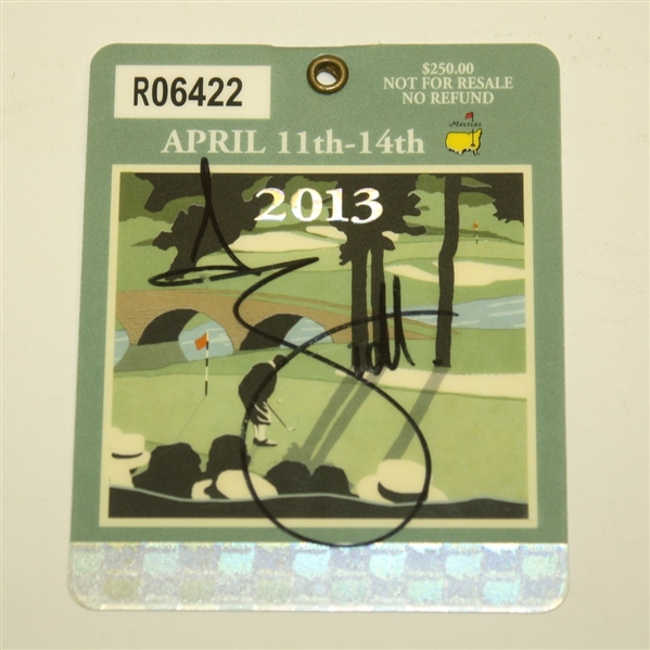 Adam Scott Signed 2013 Masters Badge JSA COA