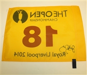 Rory McIlroy Signed 2014 OPEN Championship Royal Liverpool Flag JSA #M35507
