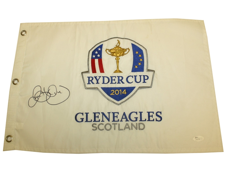 Rory McIlroy Signed 2014 Ryder Cup Embroidered Gleneagles Flag JSA #M41092