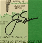 1972 Masters Spec Guide Signed by Jack Nicklaus-4th of 6 Wins @ Augusta- JSA COA