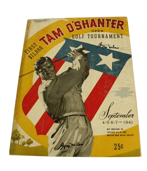 1941 First Tam OShanter All American  Program Signed by Winner Byron Nelson JSA COA