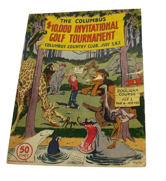 1946 Columbus Invitational Program 50th Career Win Byron Nelson-Signed JSA COA