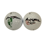 Lot of Two Course Logo Balls Signed by Frank Stranahan from PGA Wins (Durham & LA Opens)
