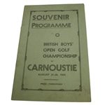 1933 British Boys Open Golf Championship Souvenir Program - Carnoustie