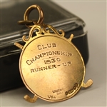 1930 Carnoustie Club Champions Gold Stamped On Verso Of Medal - Runner-Up
