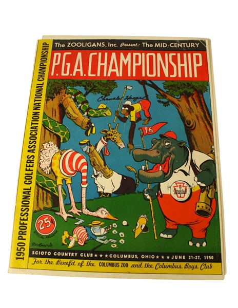 1950 PGA Championship Program at Scioto CC Signed by Winner Chandler Harper JSA COA