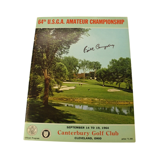 1964 US Amateur Championship Program Signed by Bill Campbell - Canterbury JSA COA