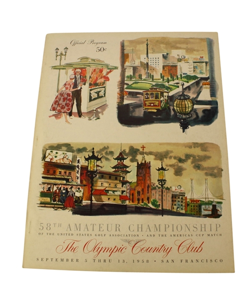 1958 US Amateur Championship Program at Olympic Club - Charles Coe Winner