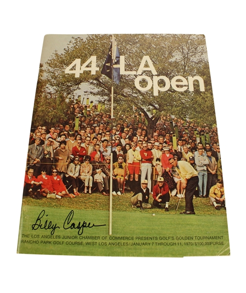 1970 LA Open Tournament Program Signed by Billy Casper JSA COA