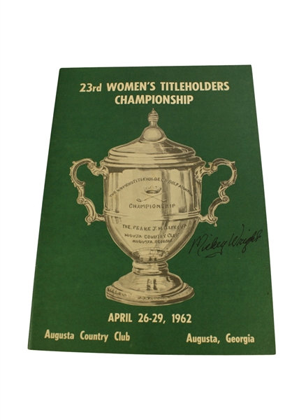 1962 Womens Titleholder Championship Program Signed by Mickey Wright JSA COA