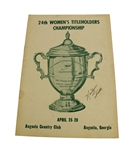 1963 Womens Titleholder Championship Program Signed by Marilyn Smith JSA COA