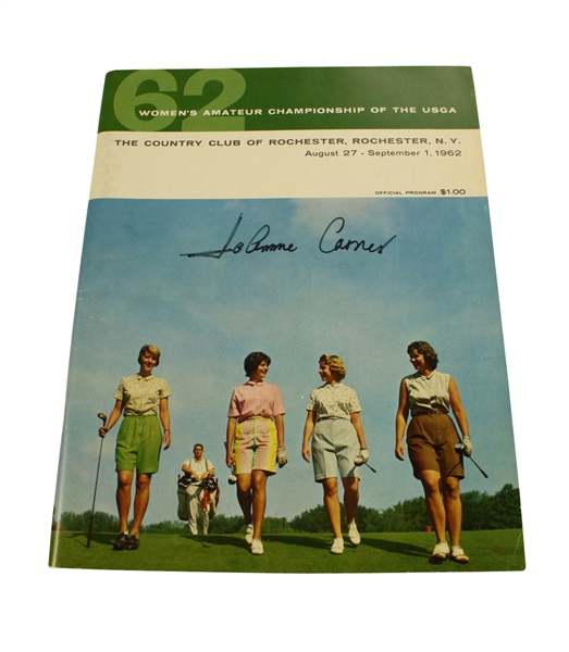 1962 US Womens Amateur Championship Program Signed by Joanne Carner JSA COA